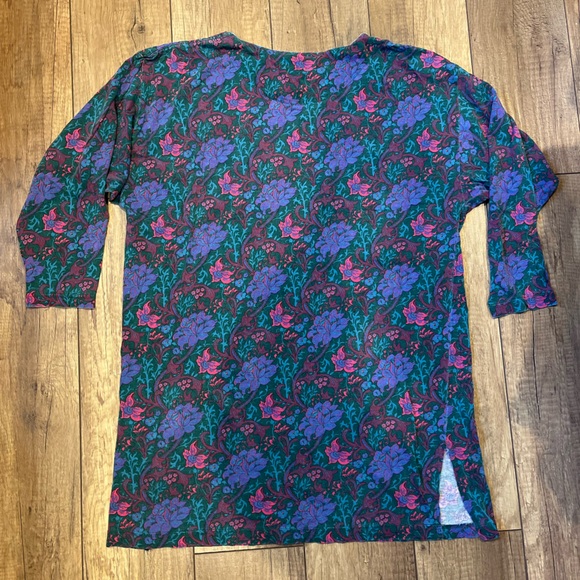 Vintage Gold Label Victoria's Secret Teal and Pink Floral Top - Picture 2 of 6